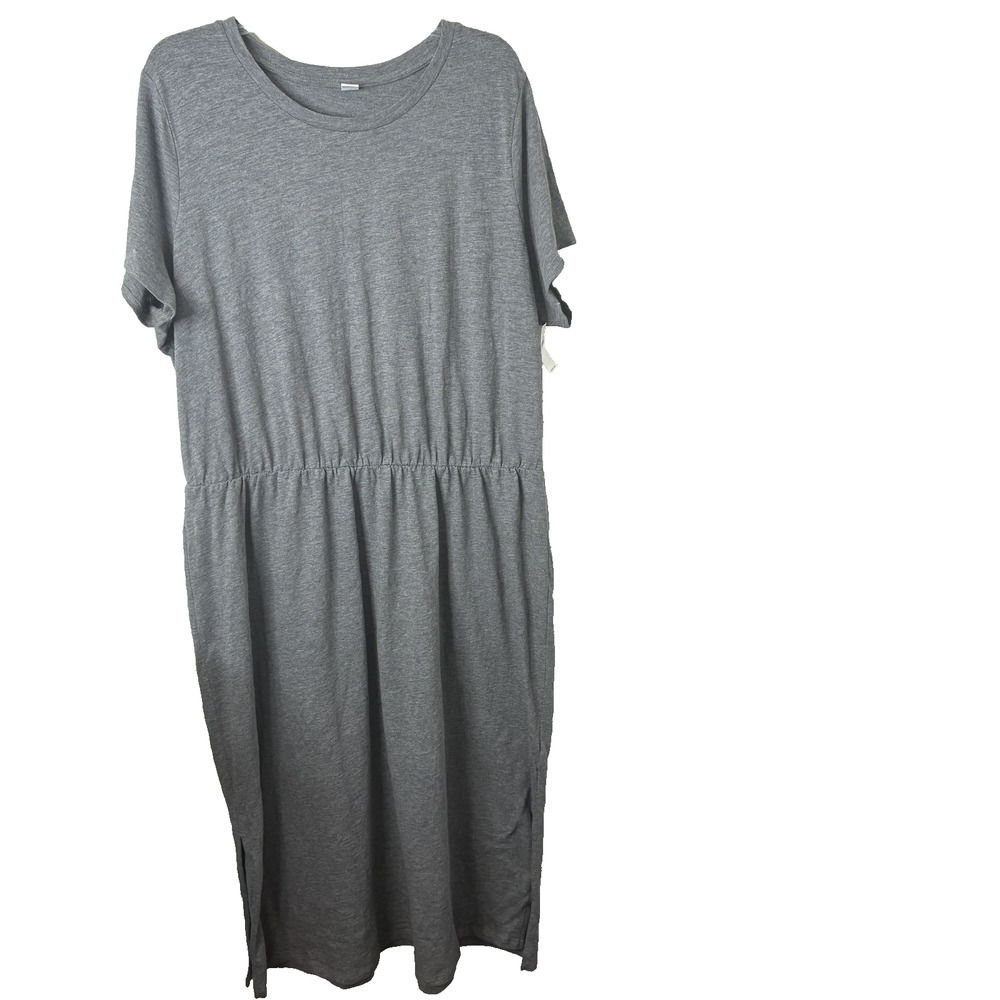 Old Navy NWT Women's Short Sleeve Elastic Waist Dress in Heather Grey Size XXL